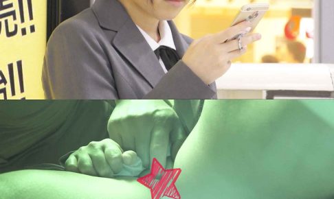 【電車痴漢】顔出し制服JK★まさかのJ○!★衝撃的な美少女★純白綿パンツが無毛の割れ目に食い込む★便乗痴漢も登場